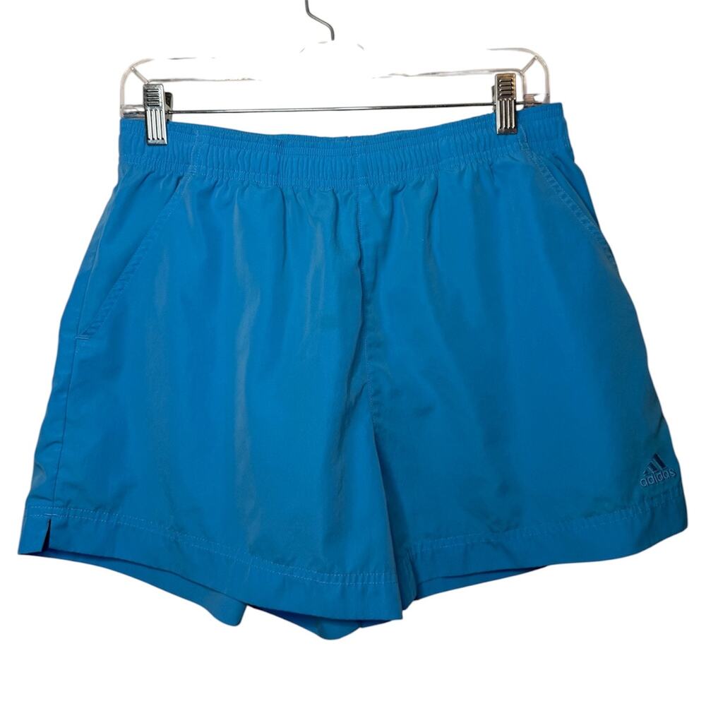 Adidas Blue Athletic Running Shorts Elastic Waist Pockets Size Medium Athletic - Picture 2 of 6